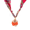 Alloy Enamel Halloween Ghost Pendant Necklaces with Printed Cloth Scarf FS-WGF78C2-02-1