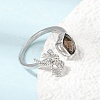 Brass Micro Pave Cubic Zirconia Finger Rings CU-CBA260E-12P-2