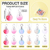 60Pcs 6 Colors Glass Pendants PALLOY-TAC0301-4