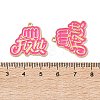 Breast Cancer Awareness Ribbon Zinc Alloy Enamel Pendants ENAM-I079-02G-08-3