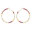 Handmade Glass Seed Beads Hoop Earrings HQ0649-1-1