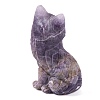 Natural Amethyst Carved Fox Figurines Statues for Home Office Desktop Feng Shui Ornament G-Q172-14D-2