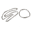 304 Stainless Steel Link Chain Bracelet & Necklace Jewelry Sets SJEW-L199-17P-4