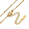 Round Brass Curb Chain Necklaces for Women NJEW-G084-17G-2