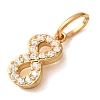 304 Stainless Steel Micro Pave Clear Cubic Zirconia Charms CU-CBA703A-08G-2