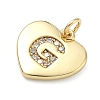 Brass Micro Pave Clear Cubic Zirconia Pendants KK-D229-01G-07-2
