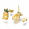 Brass Micro Pave Cubic Zirconia Stud Earrings X-EJEW-T014-14G-NF-2