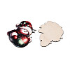 12Pcs Christmas UV Single Face Printed Wood Pendant Decorations WOOD-N020-25-3