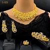 Alloy Crystal Rhinestone Chain Necklaces & Stud Earrings & Rings & Link Bracelets Sets WGA1AA0-01-2