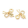 Brass Micro Pave Cubic Zirconia European Dangle Charms KK-N271-15G-2