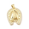Brass Micro Pave Clear Cubic Zirconia Pendants KK-Z155-06G-02-1