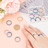 16Pcs 4 Colors 201 Stainless Steel Plain Band Rings Set for Women RJEW-BC0001-02-3