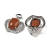 Synthetic Goldstone with Clear Cubic Zirconia Pendants G-G133-03P-25-2