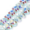Electroplate Transparent Glass Beads Strands EGLA-B012-AB05-1