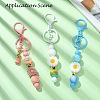 Spray Painted Alloy Bar Beadable Keychain for Jewelry Making DIY Crafts KEYC-A011-02G-3