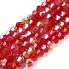 AB Color Plated Transparent Glass Beads Strands GLAA-G127-01-01B-1