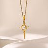 304 Stainless Steel Crystal Rhinestone Pendant Necklaces for Women WGFAA71-03-1
