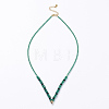 Natural Agate and Synthetic Gemstone(Imitation Emerald) Necklaces Making MAK-K016-01-03-1