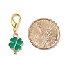Alloy Enamel Clover Pendant Decorations X-HJEW-JM00661-04-2
