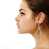 2 Pairs 2 Colors Crystal Rhinestone Teardrop Dangle Stud Earrings EJEW-AN0001-77-5