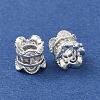Brass Pave Clear Cubic Zirconia Beads KK-L272-06S-2