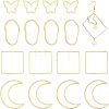 CHGCRAFT 16Pcs 4 Styles Brass Linking Rings KK-CA0001-57G-1