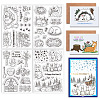 Globleland 4Pcs 4 Styles Custom Winter Theme PVC Plastic Clear Stamps DIY-GL0004-87A-1