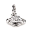 Brass Micro Pave Clear Cubic Zirconia Universe Space Charms ZIRC-F816-01-P-1