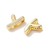 Rack Plating Brass Micro Pave Cubic Zirconia Slide Charms KK-C084-34G-Y-2