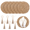 Round Natural Wood Beaded Napkin Rings AJEW-JOY00001-1