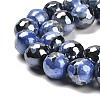 Electroplated Natural Fire Crackle Agate Round Beads Strands G-G0006-A02-02-4