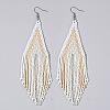 Handmade Glass Seed Beads Tassel Dangle Earrings EN2812-4-1