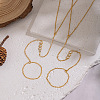 304 Stainless Steel Pave Clear Cubic Zirconia 3 Flat Round Cable Chain Ring Bracelets JC5621-2