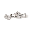 304 Stainless Steel Lobster Claw Clasps and Cord End STAS-B128-08P-01-1