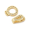 Brass Micro Pave Clear Cubic Zirconia Fold Over Clasps KK-P299-07G-2