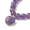 Natural Amethyst Beaded Bracelets BJEW-JB09039-04-2