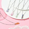 Electroplated Natural Quartz Crystal Prism Pendant Necklaces NJEW-JN05028-02-2