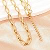304 Stainless Steel Cross Link Chain Bracelet & Necklace Jewelry Sets SJEW-L199-07G-2