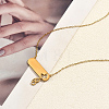 201 Stainless Steel Oval Tag Hollow Butterfly Infinity Symbol Pendant Necklaces for Women KK1320-1