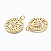 Brass Micro Pave Clear Cubic Zirconia Pendants ZIRC-N039-130-NF-3