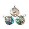 Natural Paua Shell Pendants KK-F751-M-B04-1