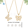 2 Sets 2 Styles Clear Cubic Zirconia Stud Earrings & Butterfly Pendant Necklaces Set SJEW-HY0001-01-6