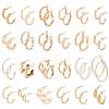 24 Pairs Zinc Alloy Stud Earring & Hoop Earring Sets EJEW-UN0005-42B-1