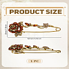 1Pc Rose Tangerine Rhinestone Brooch JEWB-LP0002-03-2