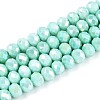 Anti-Tarnish Electroplate Rondelle Glass Beads Strands EGLA-T021-8mm-17-04-1