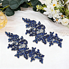 2Pairs Leaves Polyester Embroidery Ornaments Accessories DIY-GF0014-46D-7