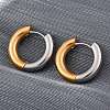 Two Tone 304 Stainless Steel Hinged Hoop Earrings for Women EJEW-A073-01B-2