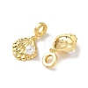Shell Shape Brass Micro Pave Cubic Zirconia European Dangle Charms KK-P351-02G-2