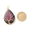 Natural Crackle Agate Pendants PALLOY-JF01527-02-2