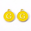 Golden Plated Alloy Enamel Charms X-ENAM-S118-09G-2